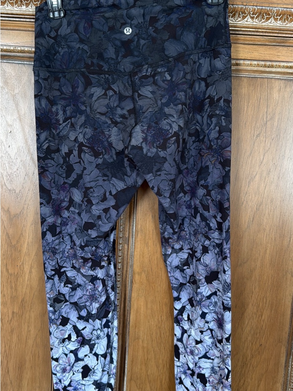 lululemon athletica Girls' Black & Purple Floral Ombre Leggings